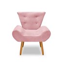 Ver imagem 3 de Kit 2 Poltrona Emilia +puff Redondo Decorativo:rosa
