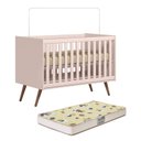 Ver imagem 1 de Berço Mini Cama Q Encanto Retrô Rosa com Colchão Qmovi