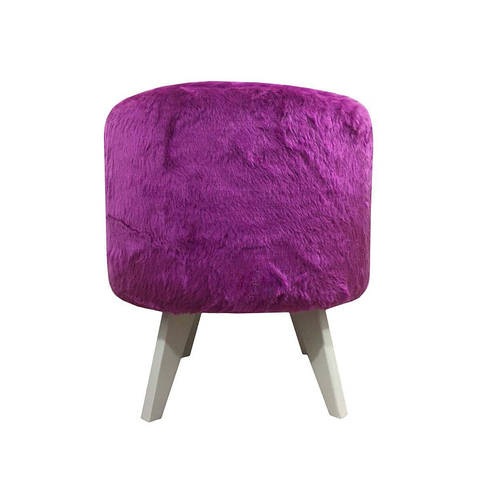 Puff Pé Palito Redondo Não É Segredo Astracan Pelúcia Roxo 40x45