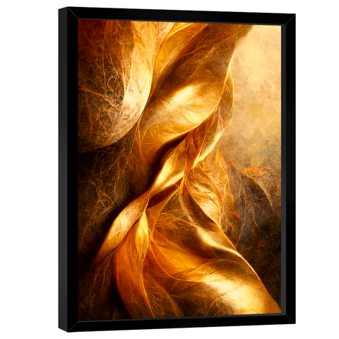 Quadro Decorativo Abstrato Dourado Fundo Metal