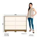 Ver imagem 3 de Cômoda 6 Gavetas para Quarto Casa 812 Layla Corrediça Telescópica MDP Moderna