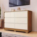 Ver imagem 1 de Cômoda 6 Gavetas para Quarto Casa 812 Layla Corrediça Telescópica MDP Moderna