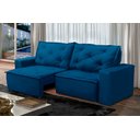 Ver imagem 1 de Sofá Retrátil e Reclinável 3 lugares com Molas 1,80m Ana Suede Azul Adonai Estofados