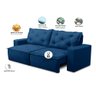 Sofá Retrátil e Reclinável 3 lugares com Molas 1,80m Ana Suede Azul Adonai Estofados - 2