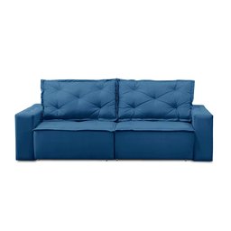 Sofá Retrátil e Reclinável 3 lugares com Molas 1,80m Ana Suede Azul Adonai Estofados - 5