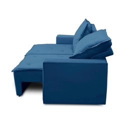 Sofá Retrátil e Reclinável 3 lugares com Molas 1,80m Ana Suede Azul Adonai Estofados - 7