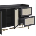 Ver imagem 6 de Aparador Balcao Buffet 139 Cm Pes Metal 28969 Oslo Nero Artesano