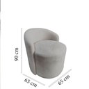 Ver imagem 7 de Kit 2 Poltronas Decorativa Yara Orgânica Bouclé Cinza Claro