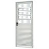 Porta Aço Mgm Genova Vidro Liso 217 x 75cm Requadro 6cm - 1