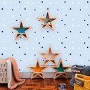 Ver imagem 1 de Papel de Parede Lua e Estrelas fundo Azul