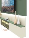 Ver imagem 5 de Conjunto Painel Home Rack Suspenso 260 Reflecta Led Akin Cor:off White e Verde