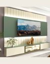 Ver imagem 2 de Conjunto Painel Home Rack Suspenso 260 Reflecta Led Akin Cor:off White e Verde