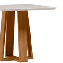Ver imagem 2 de Mesa de Jantar para 4 Lugares 90cm Tampo Quadrado com Vidro Rubi Ypê/off White - New Ceval