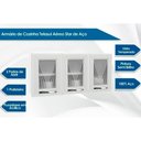 Ver imagem 3 de Armário Aéreo p/ Cozinha Star New c/ 3 Portas c/Vidro 120cm Branco/Preto - Telasul