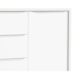 Cômoda Sapateira Classic New Branco Fosco com Madeira - Reller - 4 Cômoda Sapateira Classic New Branco Fosco com Madeira - Reller - 4