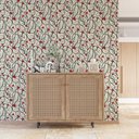Ver imagem 1 de Papel de Parede Arabesco Floral Vermelho e Amarelo Gh Papel de Parede 2,2m