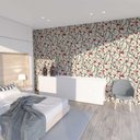 Ver imagem 2 de Papel de Parede Arabesco Floral Vermelho e Amarelo Gh Papel de Parede 2,2m