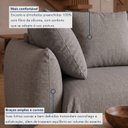 Ver imagem 5 de Sofá Cama Modular Orgânico Retrátil 3 Lugares com Almofadas 200cm Malibu
