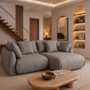 Ver imagem 1 de Sofá Cama Modular Orgânico Retrátil 3 Lugares com Almofadas 200cm Malibu