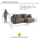 Ver imagem 3 de Sofá Cama Modular Orgânico Retrátil 3 Lugares com Almofadas 200cm Malibu