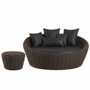 Ver imagem 1 de Puff e Chaise Monique Tricô Náutico Jardim Piscina Área Marrom