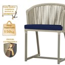 Ver imagem 4 de Mesa com 4 Cadeiras de Jantar Roma 100cm e Noronha em Aluminío Fendi Corda Nautica Estofado 10 Trama