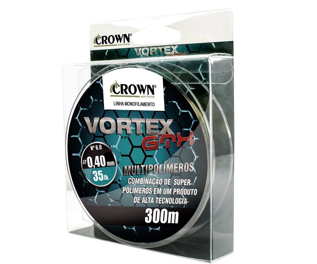 Linha Pesca Crown Vortex GTX - 300 metros 0,23 mm - 1