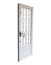 Ver imagem 1 de Porta de Aço Postigo 215x85cm com Grade Elo Minas Sul MGM Abertura Esquerda Branco
