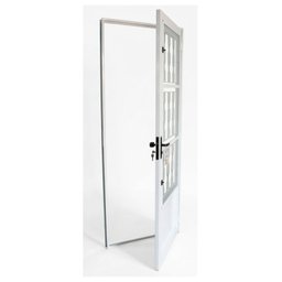 Porta de Aço Postigo 215x85cm com Grade Elo Minas Sul MGM Abertura Esquerda Branco - 3