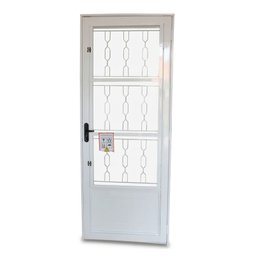 Porta de Aço Postigo 215x85cm com Grade Elo Minas Sul MGM Abertura Esquerda Branco - 2