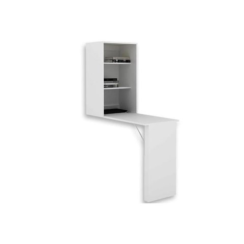 Armário Multiuso Casal AM3106 c/ Mesa Retrátil e 2 Prateleiras Branco - Tecno Mobili