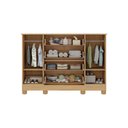 Ver imagem 4 de Cômoda Infantil 125cm 2 Portas com Vidro e 4 Gavetas Sol Multimóveis Mp4423 Madeirado/branco