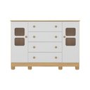 Ver imagem 6 de Cômoda Infantil 125cm 2 Portas com Vidro e 4 Gavetas Sol Multimóveis Mp4423 Madeirado/branco