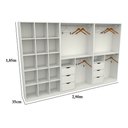 Ver imagem 2 de Kit Closet Armário Colmeia Cabideiro M21 Mdp Roupa Sapateira VETORIAL MÓVEIS Branco