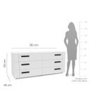 Ver imagem 3 de Cômoda Lisboa com 6 Gavetas 150x63cm Branco 240839