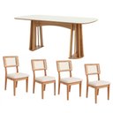 Ver imagem 3 de Conjunto de Jantar Mesa 1,80m Mdf e Base Ripada + 4 Cadeiras