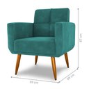 Ver imagem 2 de Poltrona Decorativa para Sala Lilian Veludo Verde Menta