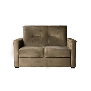 Sofá 2 Lugares Pequeno Alice e Porta Controle Herreiro Cores Cor:marrom Claro