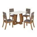 Ver imagem 2 de Mesa de Jantar 4 Lugares Sales/milla com Vidro Nature/off White/marrom/amêndoa - Pnr Móveis
