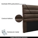 Ver imagem 3 de Cabeceira Decorativa King Size 1,95M Guess Veludo Marrom - Gran Belo