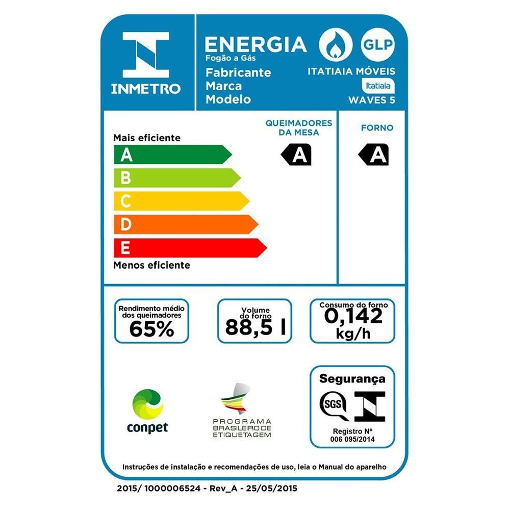 Fogão Itatiaia Waves 5 Bocas All Black Bivolt 3700000043 - 6