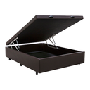 Ver imagem 1 de Cama Box Baú Casal Sintético Marrom 42x138x188