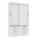 Ver imagem 1 de Guarda Roupa 2 Portas 6 Gavetas Chicago Tcil Móveis branco