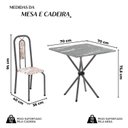 Ver imagem 3 de Conjunto Sala de Jantar com 4 Cadeiras Lívia Prata/Bege