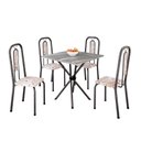 Ver imagem 2 de Conjunto Sala de Jantar com 4 Cadeiras Lívia Prata/Bege