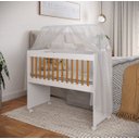 Ver imagem 1 de Mini Berço Moisés com Colchão Lateral Branco / Nature