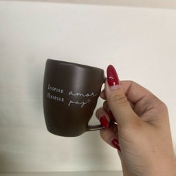 Jogo 4 Caneca Porcelana Fosca 120ml para Café - Marrom - 2