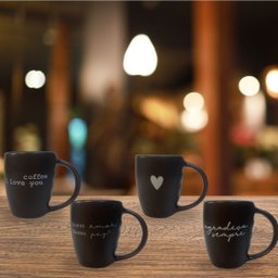 Jogo 4 Caneca Porcelana Fosca 120ml para Café - Marrom - 4