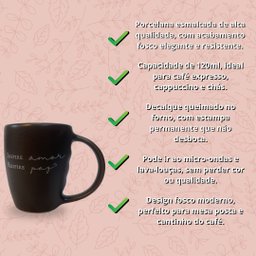 Jogo 4 Caneca Porcelana Fosca 120ml para Café - Marrom - 8