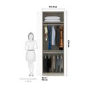 Ver imagem 3 de Guarda-roupa Solteiro Luciane 2 Portas Prime Plus 80 Cm